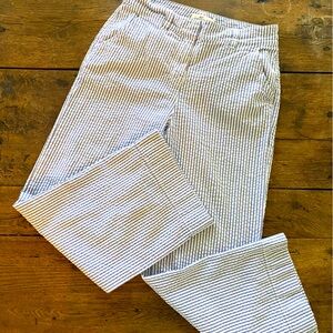 Vineyard Vines Blue and White Striped Seersucker Pants straight leg